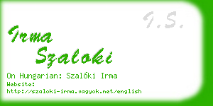 irma szaloki business card